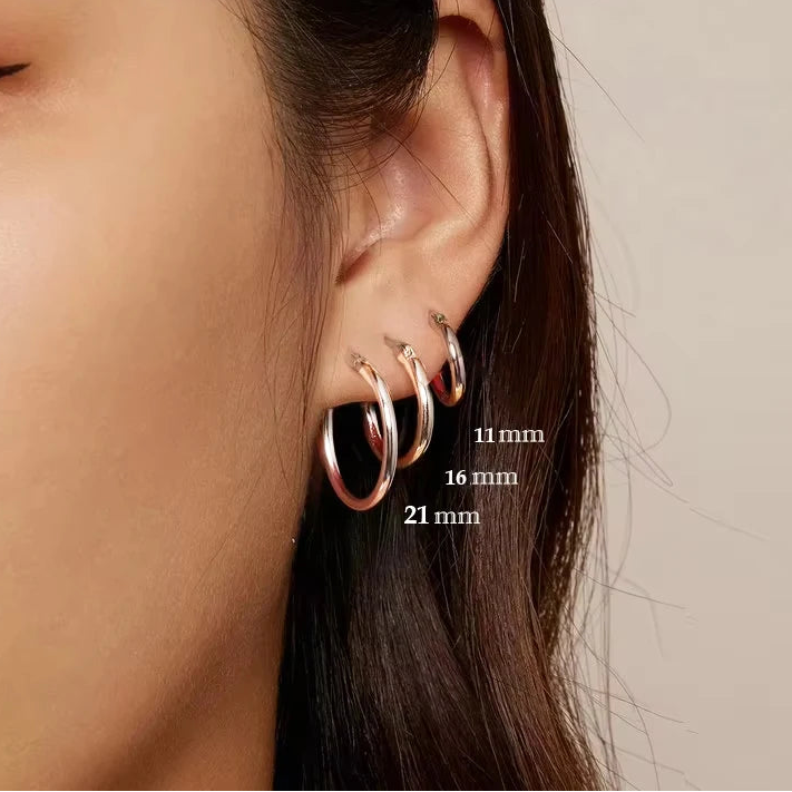 Bold Hoop Earrings | 925 Sterling Silver, 14K White Gold Plated