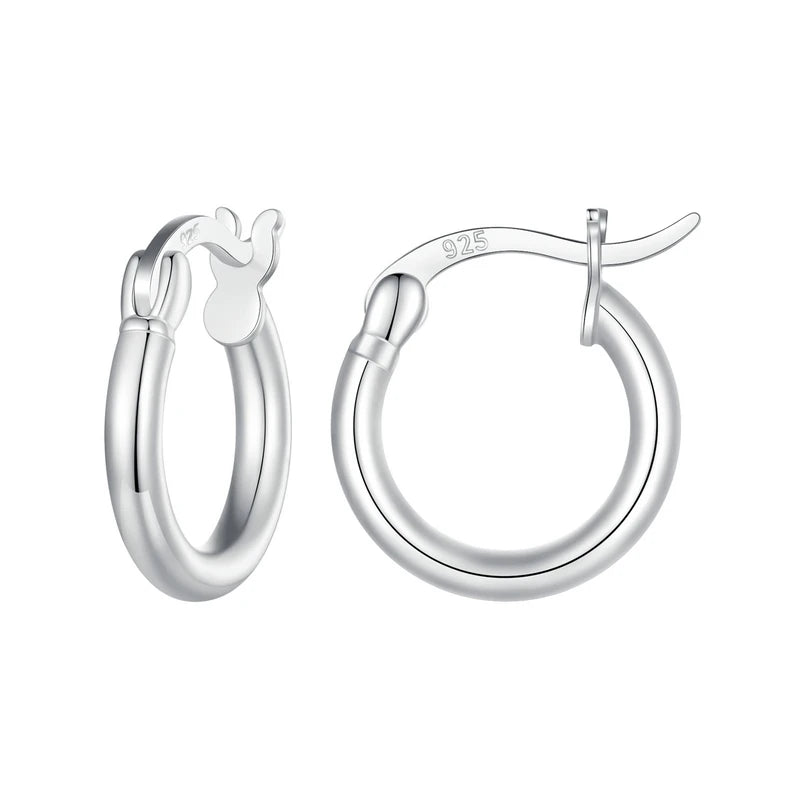 Bold Hoop Earrings | 925 Sterling Silver, 14K White Gold Plated