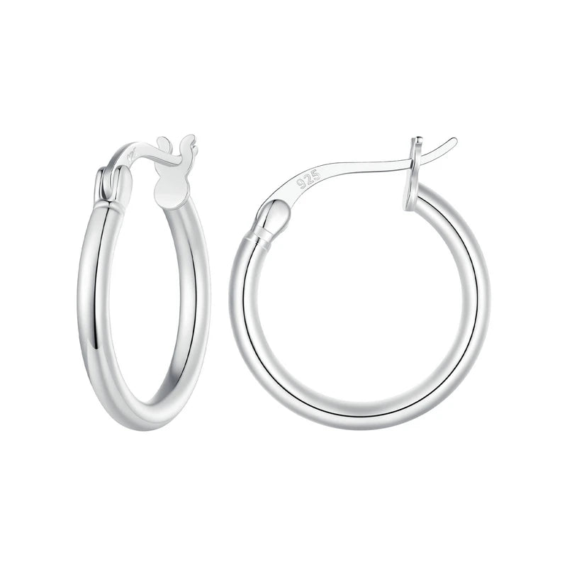 Bold Hoop Earrings | 925 Sterling Silver, 14K White Gold Plated