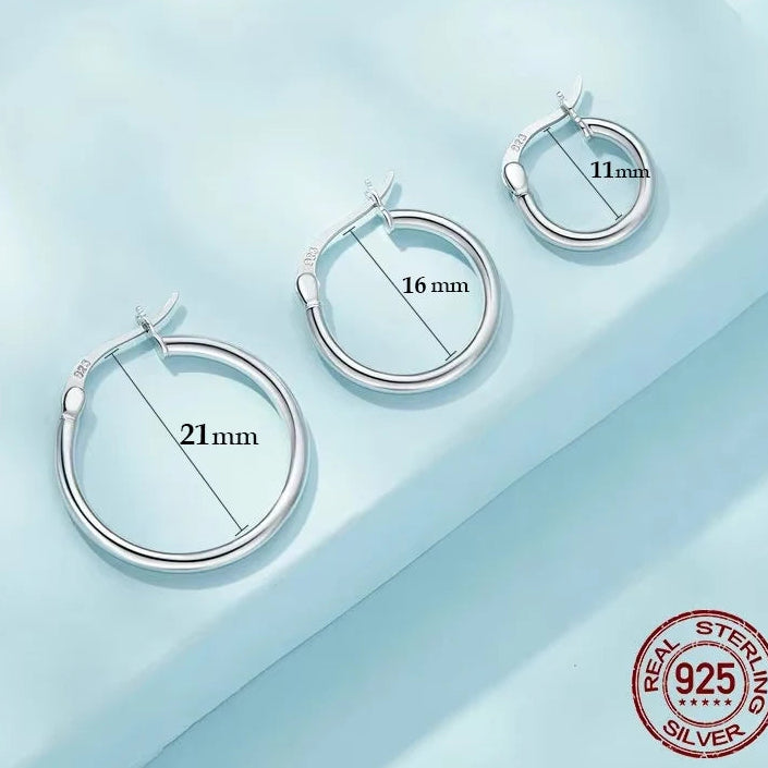 Bold Hoop Earrings | 925 Sterling Silver, 14K White Gold Plated