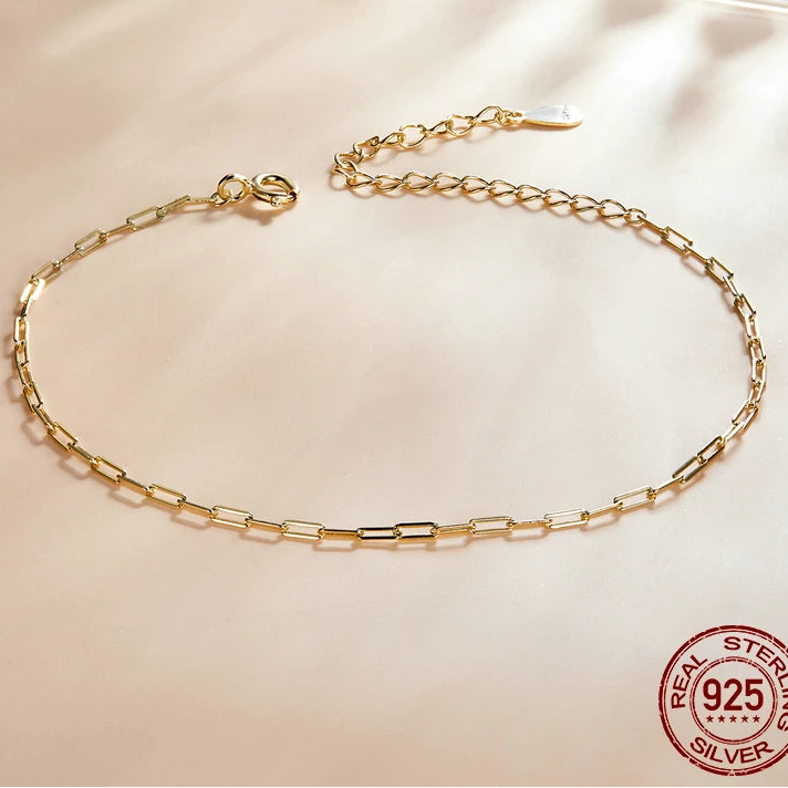 Cable Chain Bracelet | 925 Sterling Silver, Hollow Link, Gold/Silver
