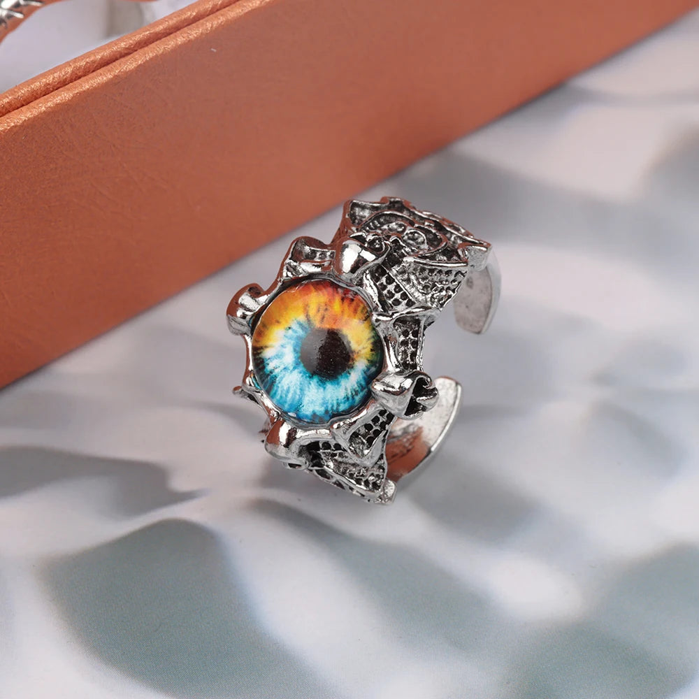 20pcs Vintage Punk Ring Set | Snake, Dragon & Evil Eye, Adjustable, Unisex