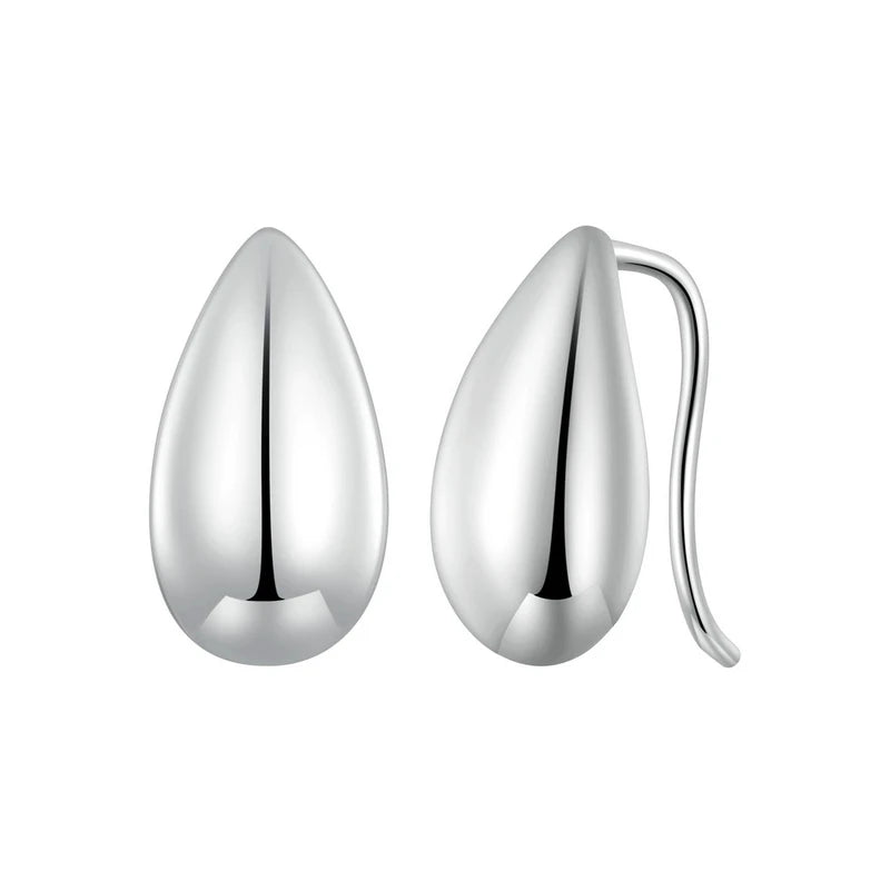 Teardrop Earrings | 925 Sterling Silver, Glossy Waterdrop Design