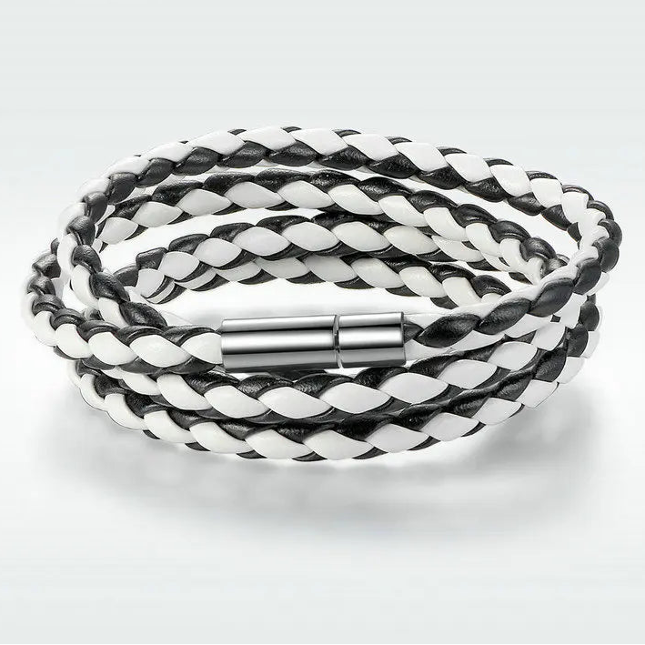 PU Leather Wrap Bracelet | Multi-Layer, 60 cm, Magnetic Clasp, Unisex