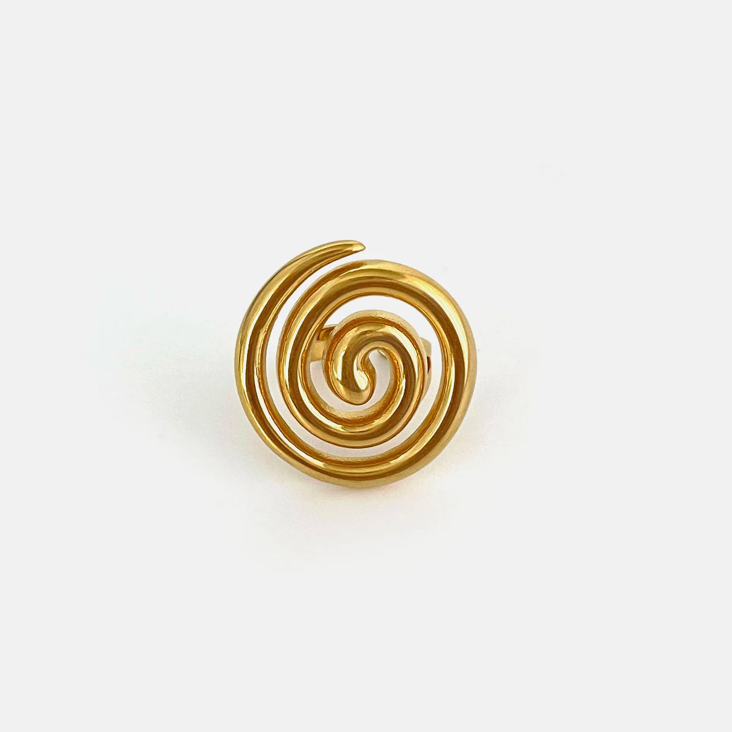 Conch Croissant Open Ring | Stainless Steel, 18K Gold Plated