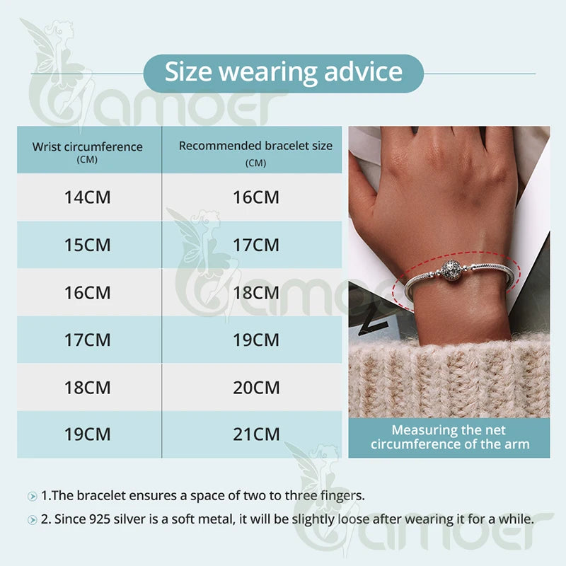 Charm Bangle Bracelet | 925 Sterling Silver, Heart/Shell Clasp