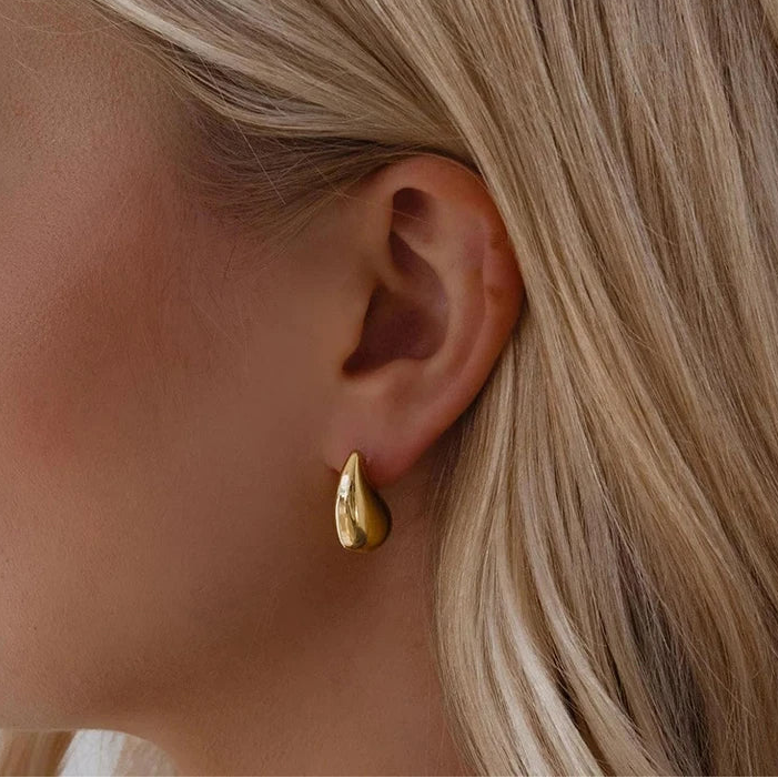 Teardrop Earrings | 925 Sterling Silver, Glossy Waterdrop Design