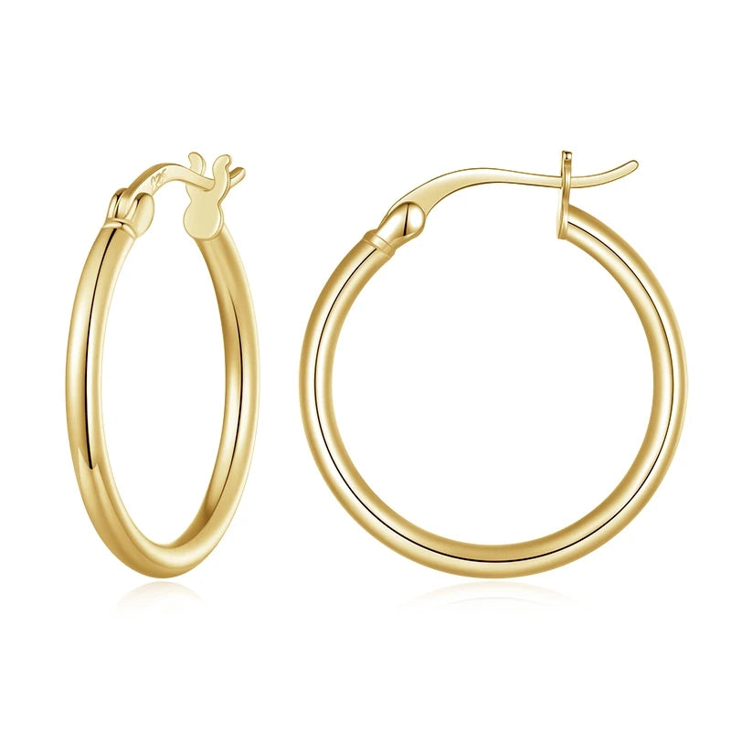 Bold Hoop Earrings | 925 Sterling Silver, 14K White Gold Plated