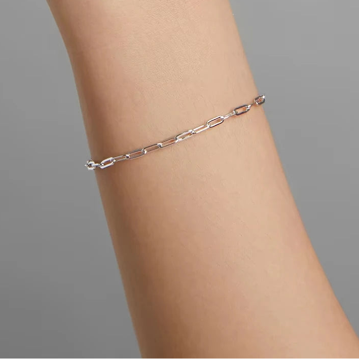 Cable Chain Bracelet | 925 Sterling Silver, Hollow Link, Gold/Silver