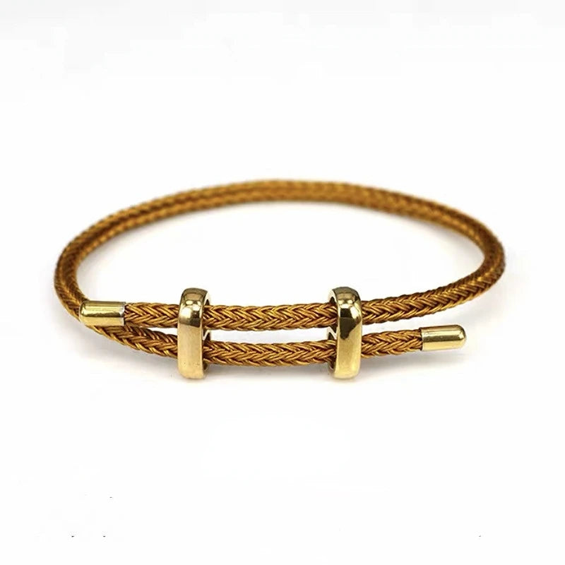 Adjustable Rope Bracelet | Stainless Steel Wire, Multicolor Unisex