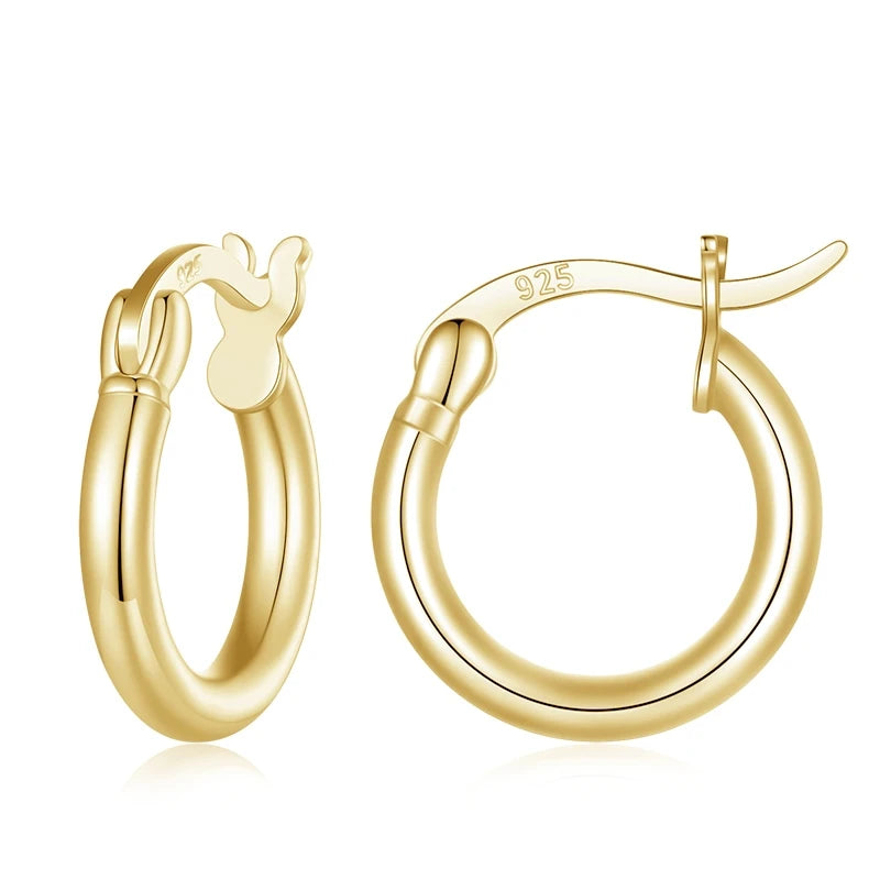 Bold Hoop Earrings | 925 Sterling Silver, 14K White Gold Plated