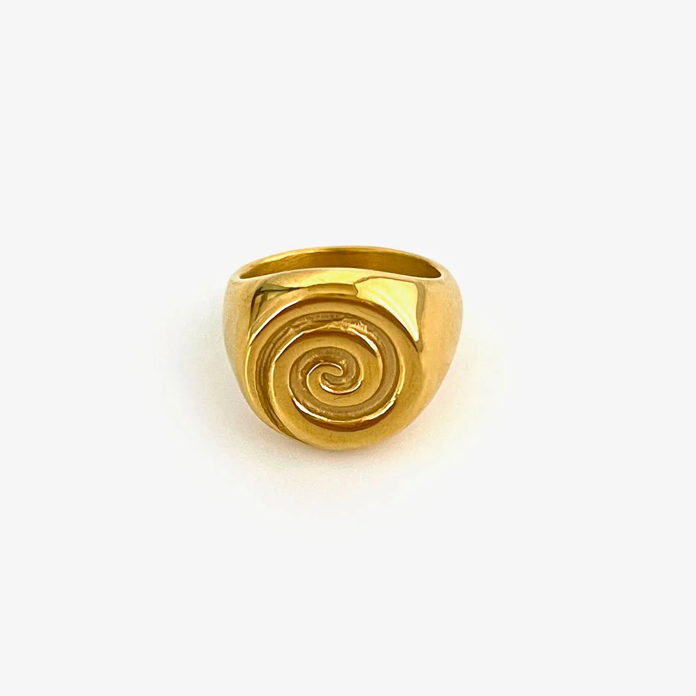 Conch Croissant Open Ring | Stainless Steel, 18K Gold Plated