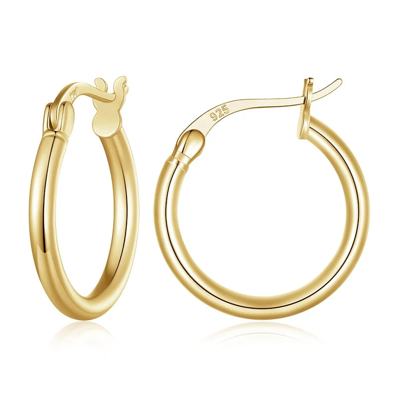 Bold Hoop Earrings | 925 Sterling Silver, 14K White Gold Plated